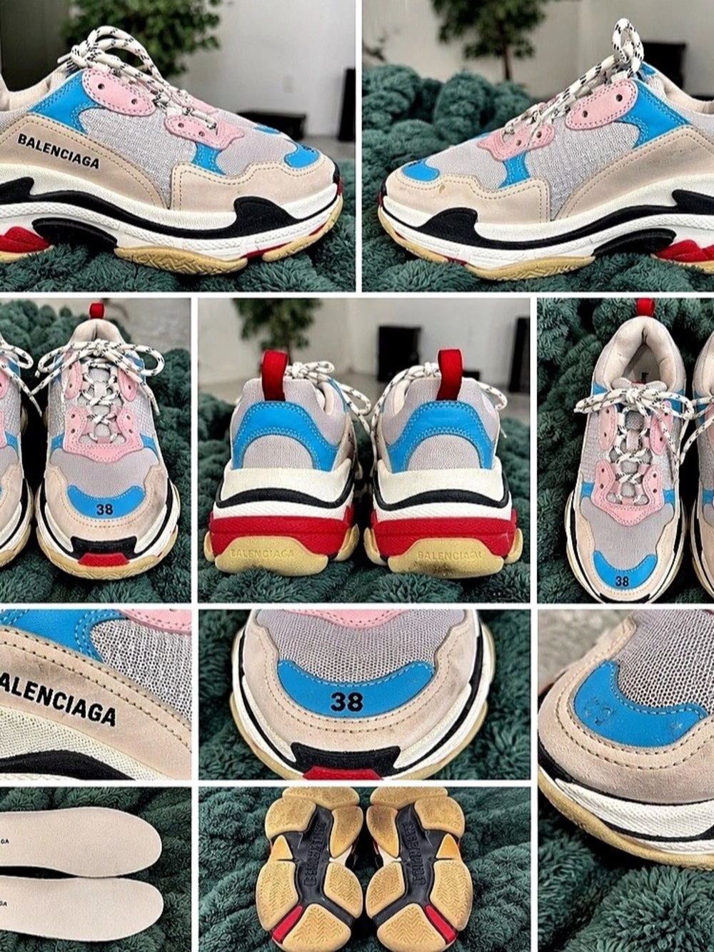 Balenciaga Triple S Sneaker White Multi Sneakers White & Blue EU 38